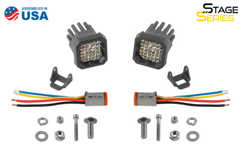 Diode Dynamics Stage Series C1R - White Flood Standard LED Pod (Pair)-Light Accessories and Wiring-Diode Dynamics-195995129468-