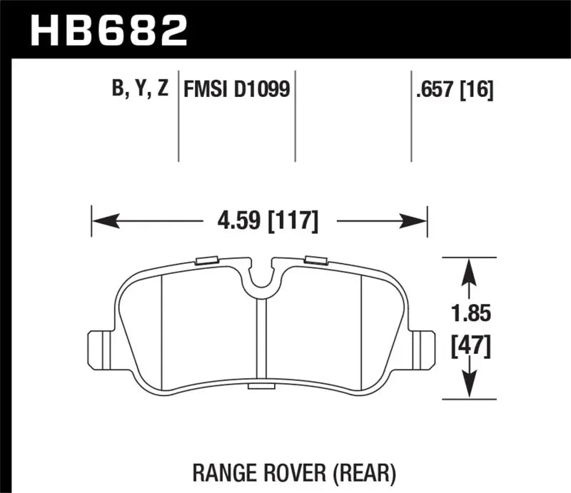 Hawk 05-09 Range Rover LR3 D1099 LTS Street Rear Brake Pads Hawk Performance
