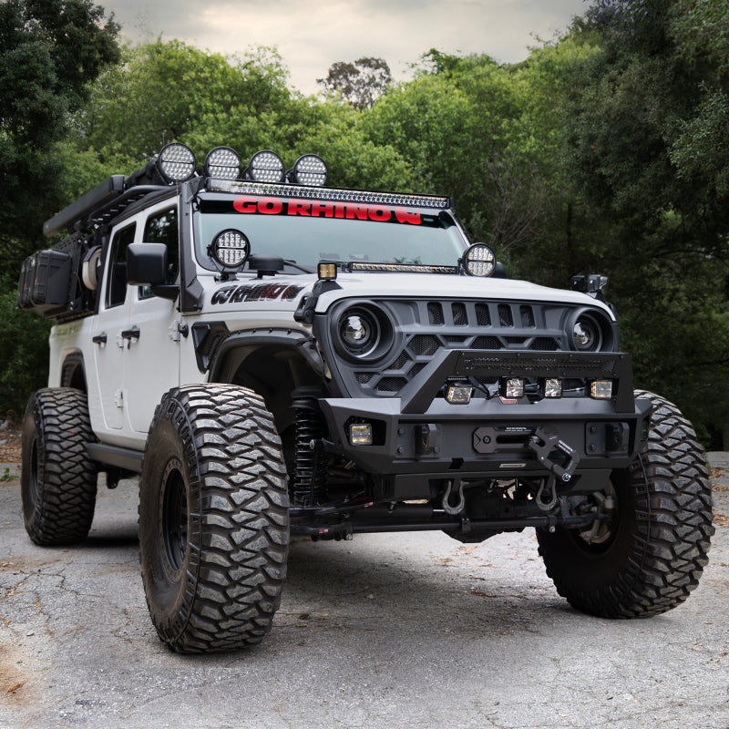 Go Rhino Universal Blackout Combo Series 50in Double Row LED Light Bar w/ Amber Lighting - Black-Bed Racks-Go Rhino