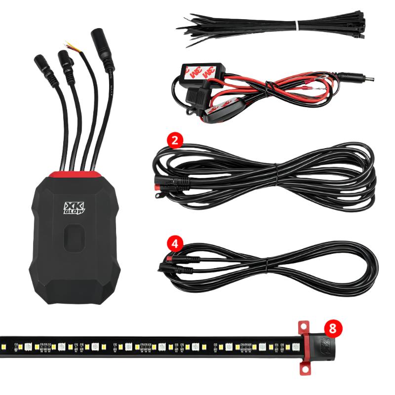 XK Glow RGBW Addressable LED Underglow Kits Standard XKalpha App Controlled-Light Accessories and Wiring-XKGLOW
