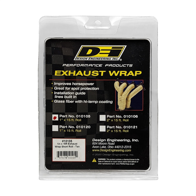 DEI 10105 Tan Glass Fiber Exhaust Wrap - 1" x 15' - DEI 10105