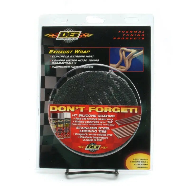 DEI 10107 Black Glass Fiber Exhaust Wrap - 1" x 50' - DEI 10107