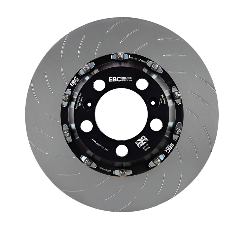 EBC Racing 2015+ Ford Mustang 5.0L (6th Gen) 2 Piece Floating Conversion SG Racing Front Rotors-Brake Rotors - 2 Piece-EBC-889668230192-
