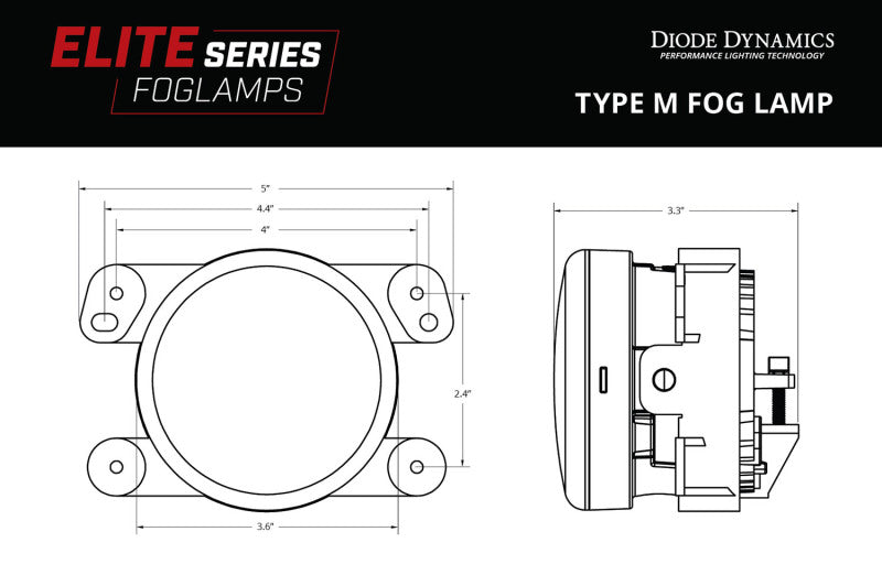 Diode Dynamics DD5131P Elite Foglamp Type M Yellow (pair) - Diode Dynamics DD5131P