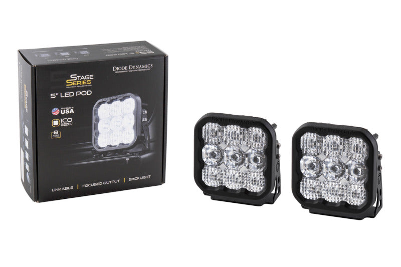 Diode Dynamics DD6768P SS5 LED Pod Sport White Spot (pair) - Diode Dynamics DD6768P