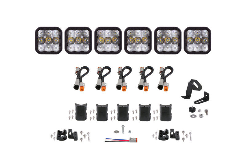 Diode Dynamics DD6798 SS5 Sport Universal CrossLink 6-Pod Lightbar White Combo - Diode Dynamics DD6798
