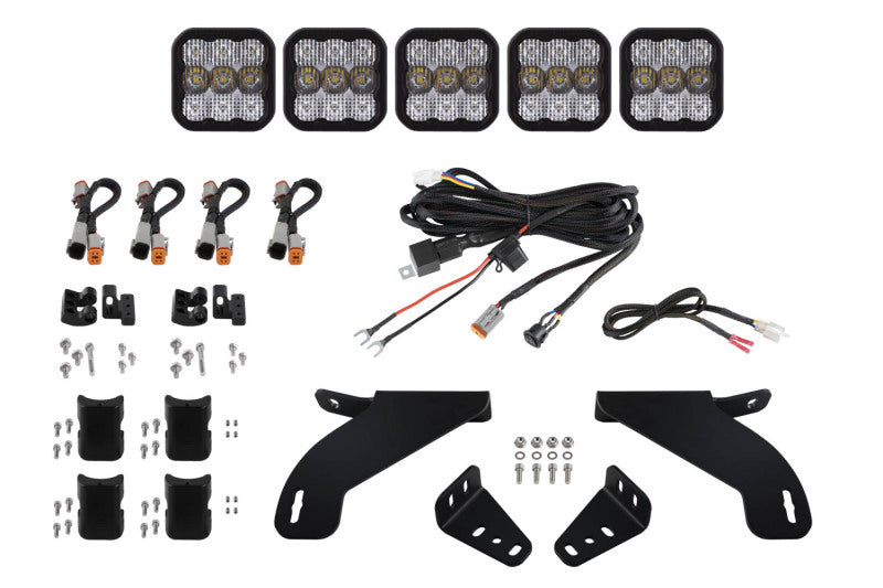 Diode Dynamics DD7317 SS5 Grille CrossLink Lightbar Kit for 2021-2023 Ford F-150, Sport White Combo - Diode Dynamics DD7317