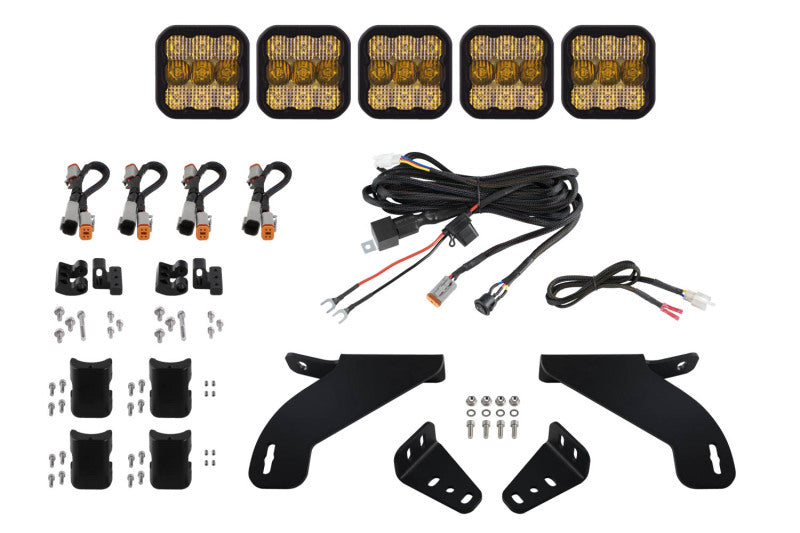 Diode Dynamics DD7321 SS5 Grille CrossLink Lightbar Kit for 2021-2023 Ford F-150, Pro White Combo - Diode Dynamics DD7321