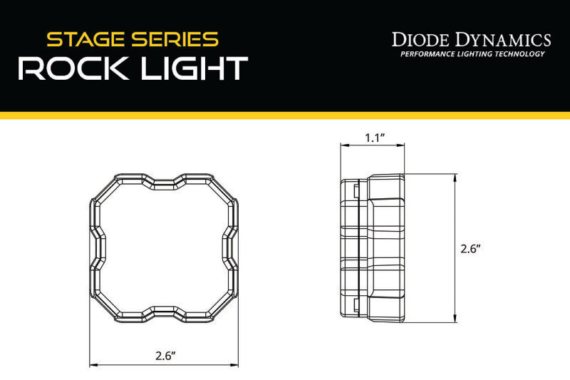Diode Dynamics DD7465 Stage Series Rock Light Magnet Mount Adapter Kit (one) - Diode Dynamics DD7465