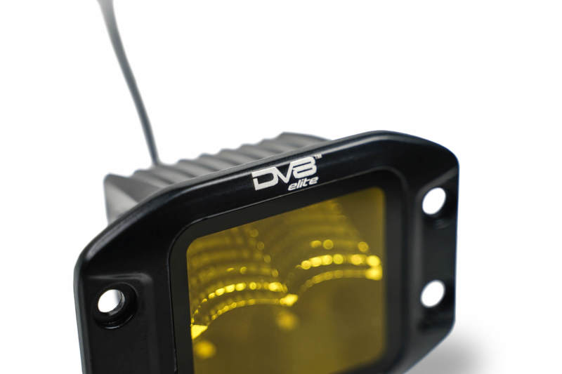DV8 3-Inch Elite Series LED Amber Flush Mount Pod Light - DV8 Offroad DVEBE3FMW40W-A
