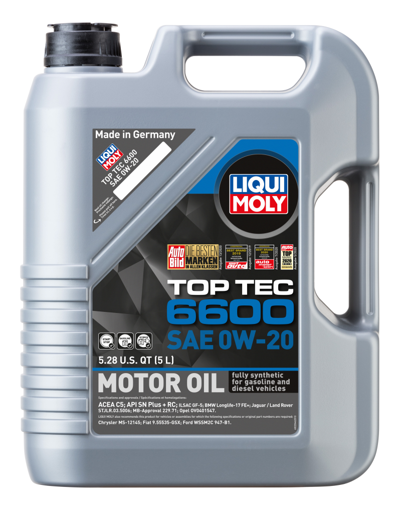 LIQUI MOLY 5L Top Tec 6600 Motor Oil SAE 0W20 LIQUI MOLY