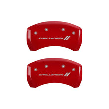 Load image into Gallery viewer, MGP 4 Caliper Covers Engraved Front &amp; Rear With stripes/Challenger Red finish silver ch-Caliper Covers-MGP