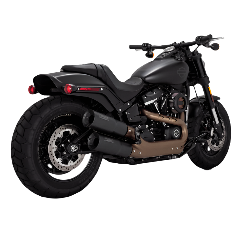 Vance & Hines HD Softail 18-22 Fatbob Hgh S/O Black Slip-On Exhaust Vance and Hines