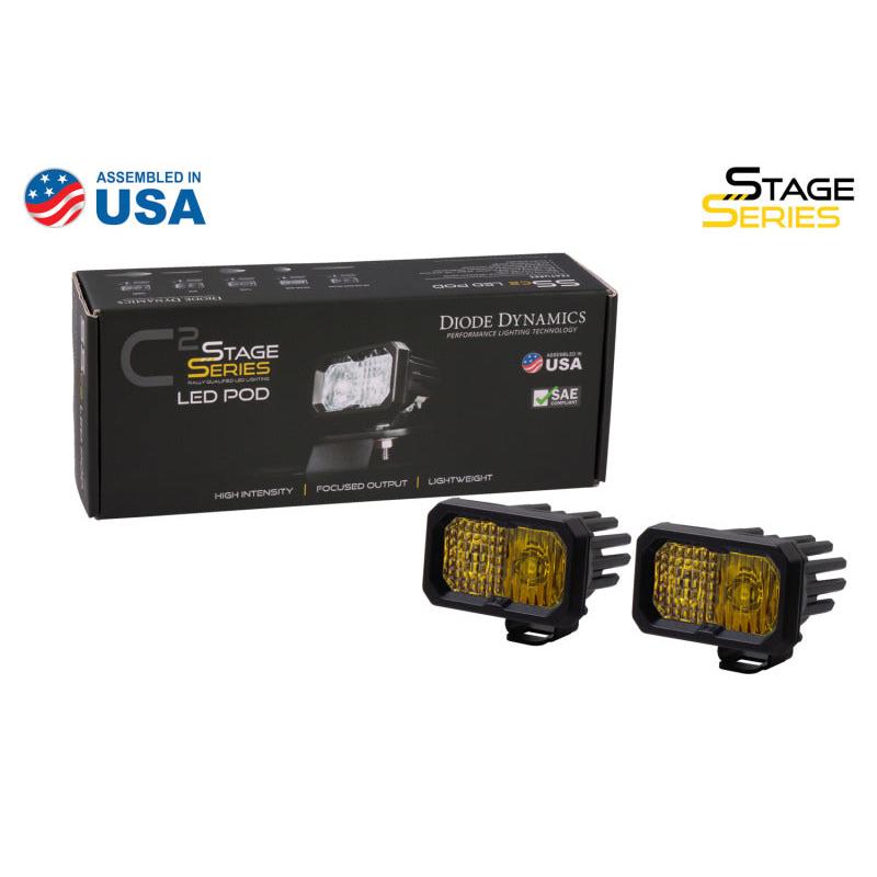Diode Dynamics Stage Series 2 In LED Pod Pro - Yellow Fog Standard ABL (Pair)-Light Accessories and Wiring-Diode Dynamics-691026125978-