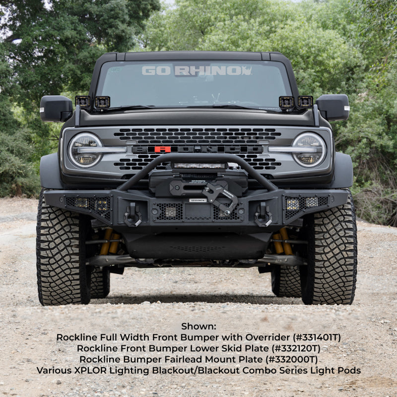 Go Rhino 21-24 Ford Bronco (2 and 4 Door) Rockline Full Width Bumper w/ Overrider Bar-Bumpers - Steel-Go Rhino