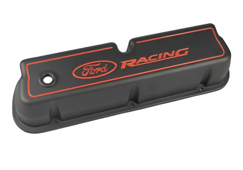 Ford Racing Logo Die-Cast Black Valve Covers-Valve Covers-Ford Racing