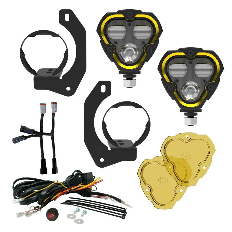 KC HiLiTES FLEX ERA 3 Dual Mode SAE Fog Lights - 2-Light Master Kit for Jeep JK/JL/JT Steel Bumpers KC HiLiTES