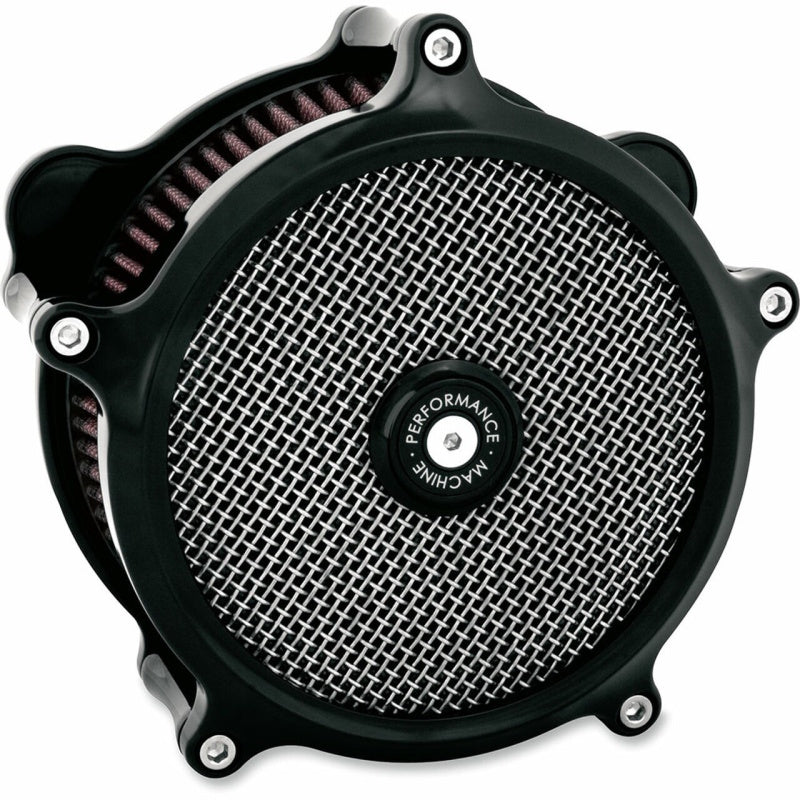Performance Machine Air Cleaner - Black Ano-Air Filters - Direct Fit-Performance Machine