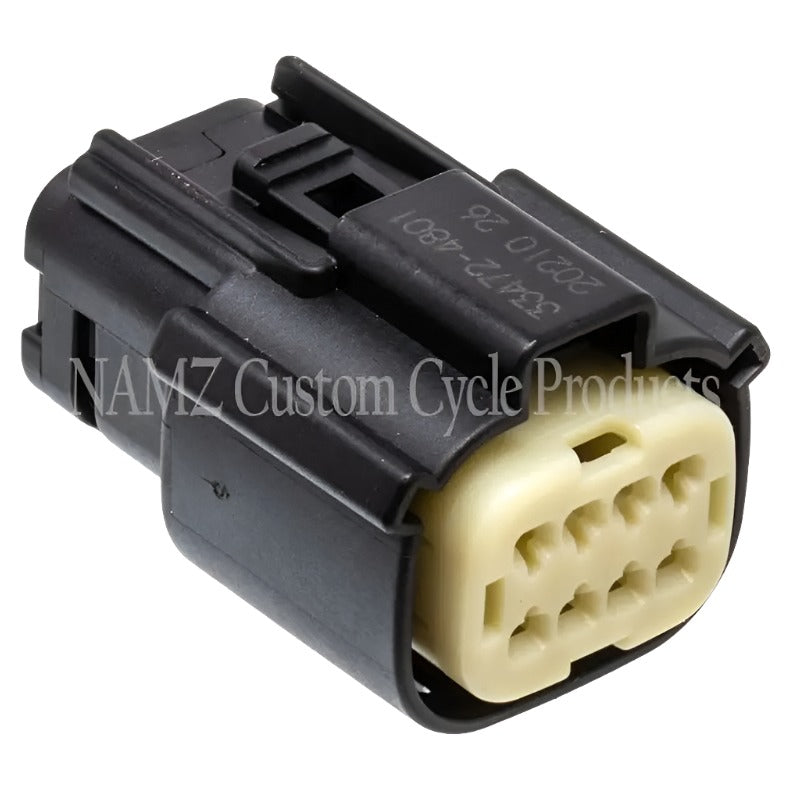 NAMZ 07-23 V-Twin VRSAW/CR/CX Models Molex MX-150 8-Position Female Connector - Blk (HD 72479-07BK) NAMZ