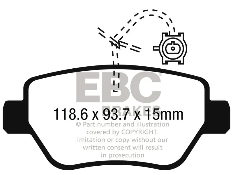 EBC 14-17 Maserati Ghibli (330 PS Package ONLY) Yellowstuff Rear Brake Pads - EBC DP42258R