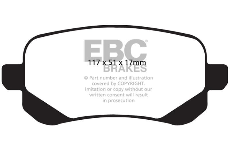 EBC 08-11 Chrysler Town & Country 3.3 Greenstuff Rear Brake Pads - EBC DP61840