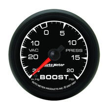 Load image into Gallery viewer, Autometer ES 52.4mm 30 In. HG/20 PSI Vacuum/Boost Gauge - Black Ops Auto Works