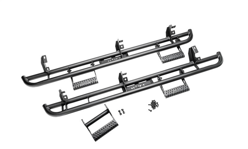 N-Fab RKR Step System 2021 Ford Bronco 4 Door - Tex. Black - 1.75in-Body Armor & Rock Rails-N-Fab