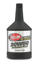 Load image into Gallery viewer, Red Line 20W50 Motorcycle Oil - Quart Red Line