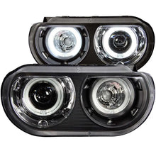 Load image into Gallery viewer, ANZO 2008-2014 Dodge Challenger Projector Headlights w/ Halo Black (CCFL) ANZO