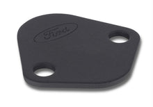 Load image into Gallery viewer, Ford Racing Fuel Pump Block Off Plate - Black Crinkle Finish w/ Ford Oval Ford Racing