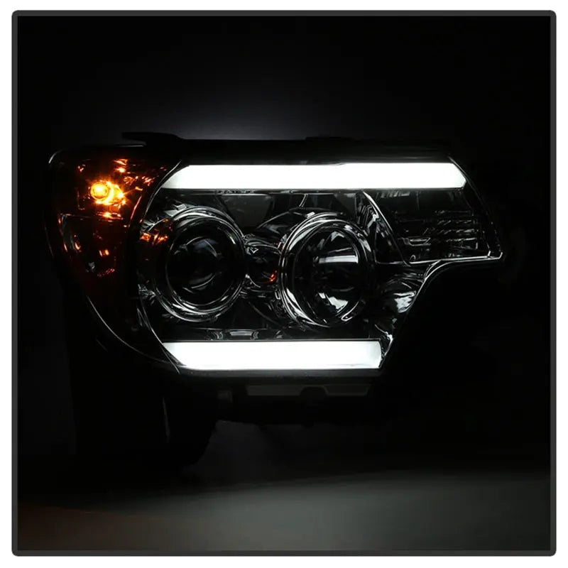 Spyder Toyota Tacoma 12-16 Projector Headlights Light Bar DRL Smoke PRO-YD-TT12-LBDRL-SM SPYDER
