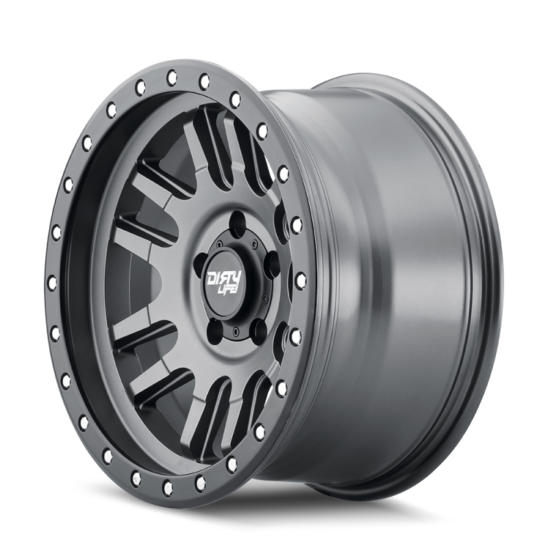 Dirty Life 9309 Canyon Pro 17x9/5x127 BP/-12mm Offset/71.5mm Hub Satin Graphite Wheel - Beadlock-Wheels - Cast-Dirty Life