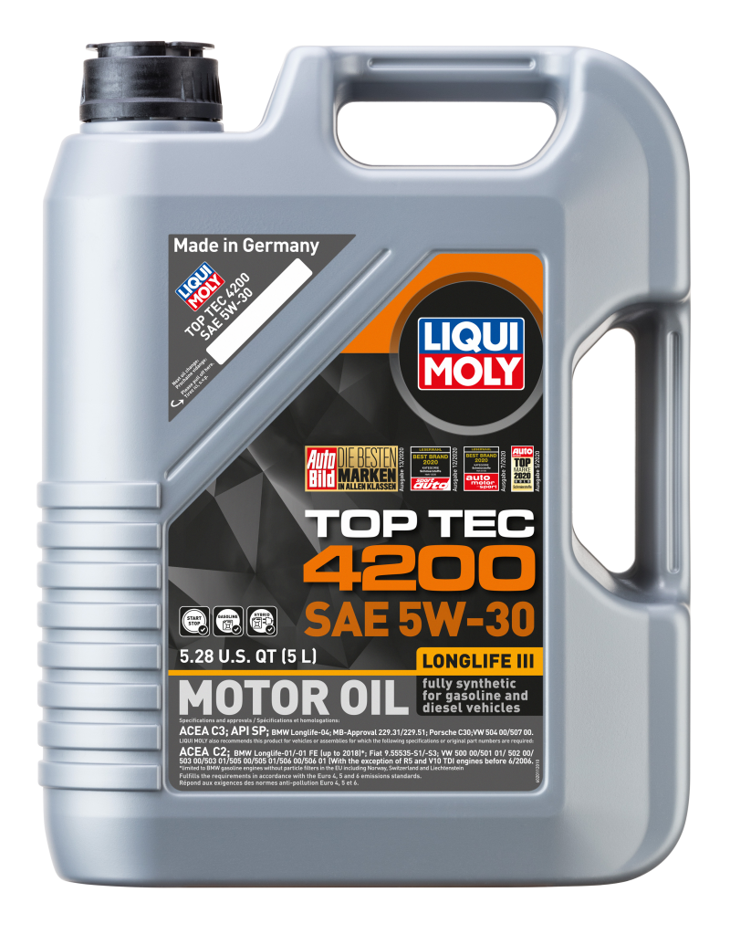 LIQUI MOLY 5L Top Tec 4200 New Generation Motor Oil SAE 5W30 LIQUI MOLY