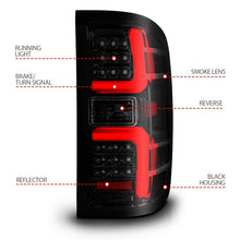 Load image into Gallery viewer, ANZO 15-19 Chevrolet Silverado 2500 HD/3500 HD LED Taillight w/ Sequential Black Housing/Smoke Lens-Tail Lights-ANZO