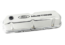 Load image into Gallery viewer, Ford Racing Ford Mustang Logo Stamped Steel Chrome Valve Covers Ford Racing