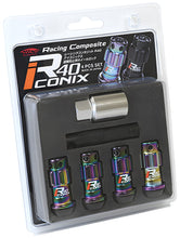 Load image into Gallery viewer, Project Kics 12X1.25 R40 Iconix Neochrome Lug Nut Lock Set - 4 Project Kics