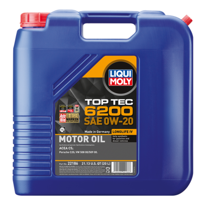 LIQUI MOLY 20L Top Tec 6200 Motor Oil SAE 0W20 LIQUI MOLY