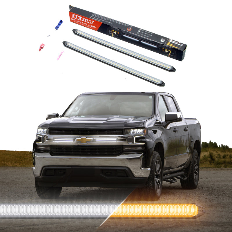 XK Glow 14In Switchback Grill Lights with Start-up Animation & Sequential Turn Signals-Light Bars & Cubes-XKGLOW
