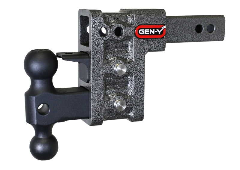 Gen-Y Mega Duty 2in Shank 5in Drop 1500lb TW 10K Hitch w/GH-031 Dual-Ball/GH-032 Pintle Lock-Hitch Receivers-GEN-Y Hitch