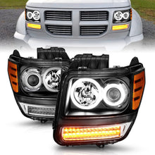 Load image into Gallery viewer, ANZO 2007-2012 Dodge Nitro Projector Headlights w/ Halo Black (CCFL) G2 ANZO