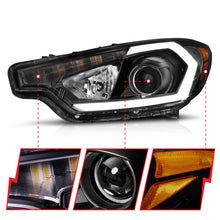 Load image into Gallery viewer, ANZO 2014-2016 Kia Forte Projector Headlights w/ Light Bar Black Housing w/ DRL ANZO