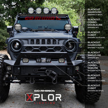 Load image into Gallery viewer, Go Rhino Xplor Blackout Combo Series Cube Sideline LED Flood Lights w/Amber 4x3 - Blk (Pair) Go Rhino