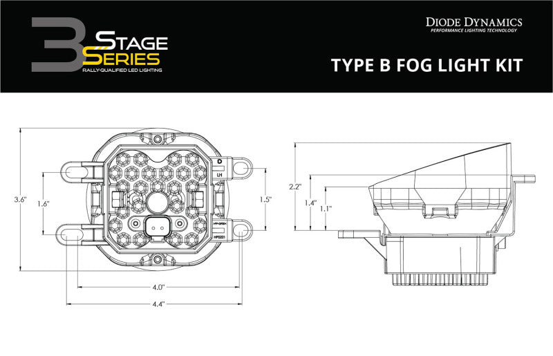 Diode Dynamics SS3 Sport Type B Kit ABL - White SAE Fog Diode Dynamics