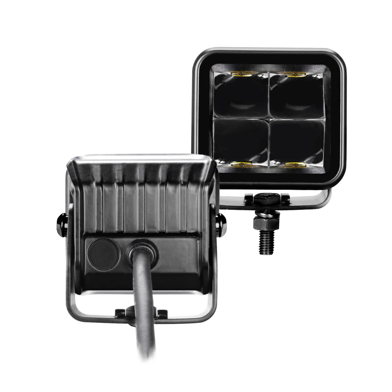 Go Rhino Xplor Blackout Series Cube LED Spot Light Kit (Surface/Threaded Stud Mnt) 2x2 - Blk (Pair) Go Rhino