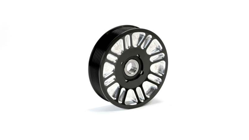 Fleece Performance 03-18 Dodge 2500/3500 Cummins Upper Fan Pulley Idler (Black Contrast) - Fleece Performance FPEFPE-34657-BL