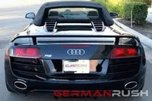 Load image into Gallery viewer, German Rush rear wing in carbon fiber detail on a 2009-2015 Audi R8 Spyder, image 2