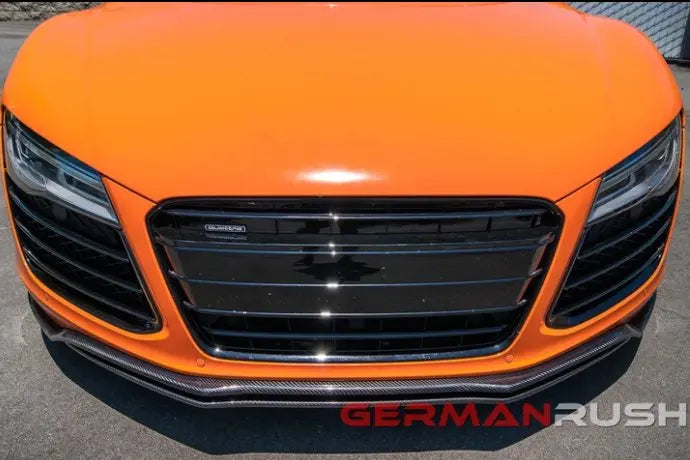 German Rush Dual Carbon Fiber Front Splitter for 2007-2015 Audi R8 - German Rush GR8CFGRDFS0715-FG