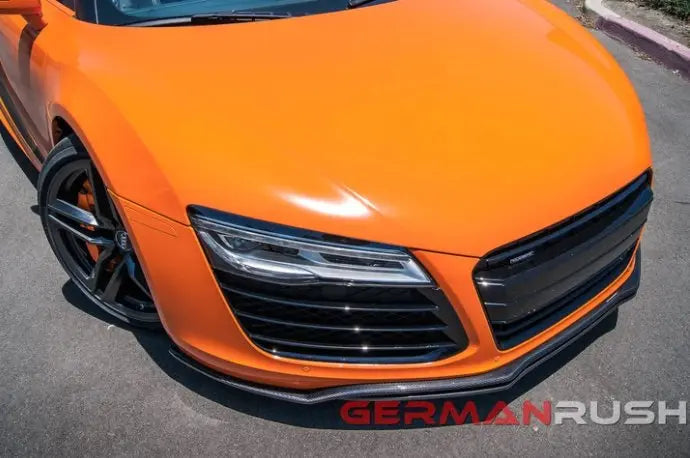 German Rush Dual Carbon Fiber Front Splitter for 2007-2015 Audi R8 - German Rush GR8CFGRDFS0715-FG