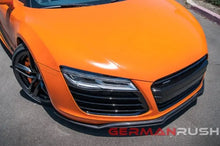 Load image into Gallery viewer, German Rush Dual Carbon Fiber Front Splitter for 2007-2015 Audi R8 - German Rush GR8CFGRDFS0715-FG