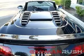 German Rush rear engine vents in carbon fiber detail on a 2009-2015 Audi R8 Spyder, image 2